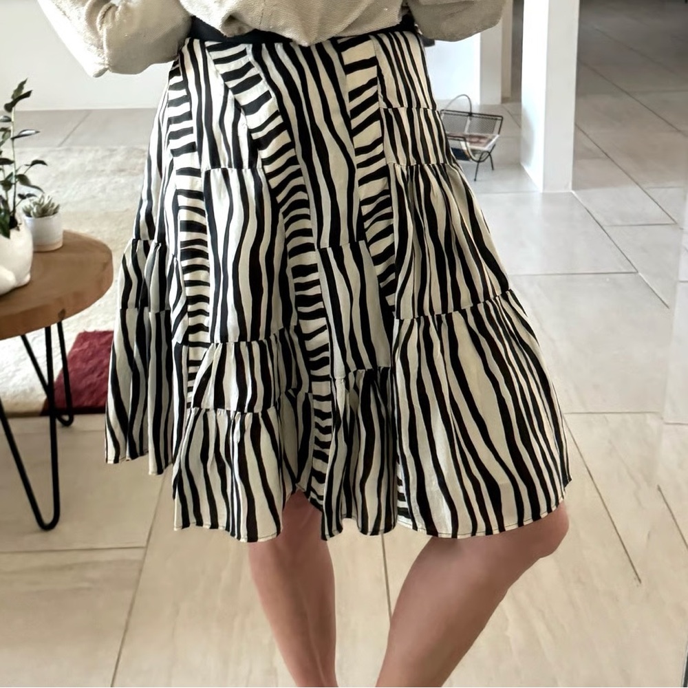 High waisted zebra print Anthropologie skirt
